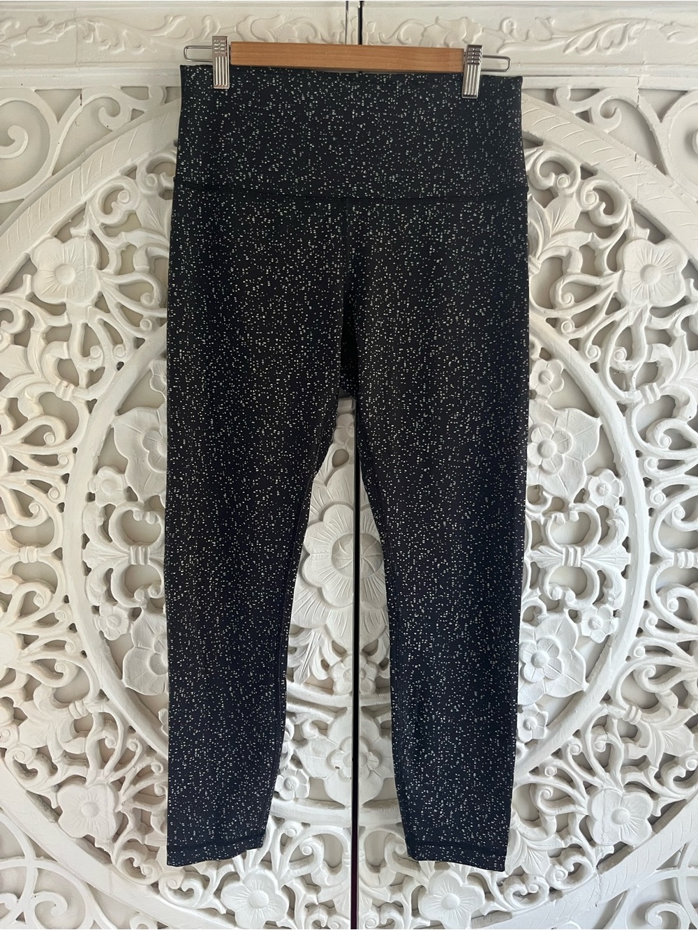 Lululemon Align High Rise Leggings Black White Speckled Size 10